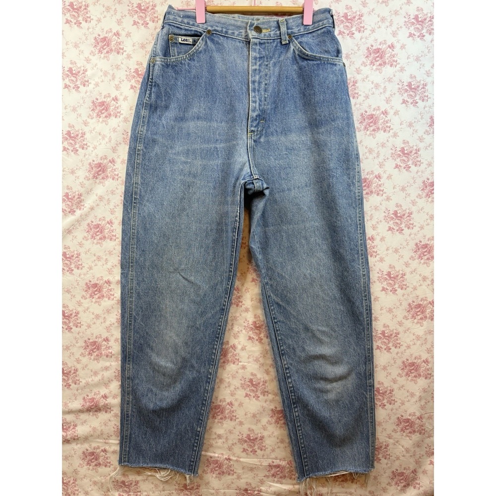 Vintage Lee‎ Women's Mom Jeans Size 9 Long USA Made High Rise Tapered Leg